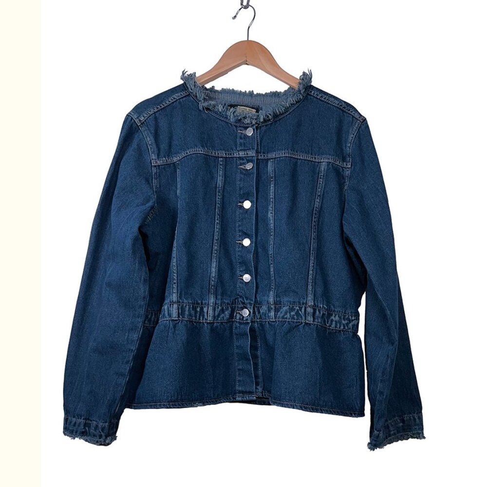 Denim blue jean jacket Woman US 2XL